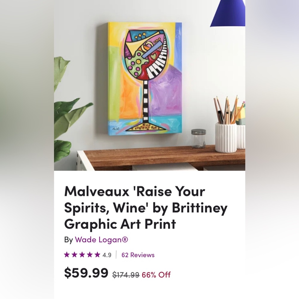 Wine Glass Graphic Print Wall art